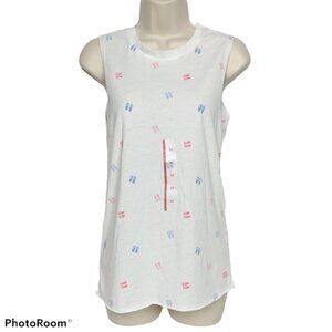 NWT Doe Flip Flop Print Tank Top Size XS Beach